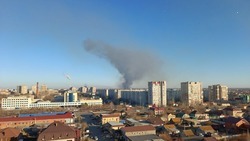 В Астраханской области на площади 800 кв. метров горит камыш