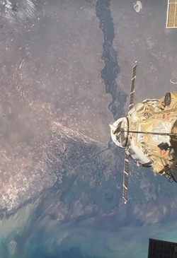 Российский космонавт заснял Астрахань и Волгу с борта МКС