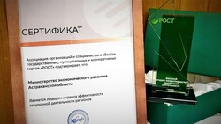 Минэк Астраханской области признали лидером индекса эффективности закупочной деятельности регионов